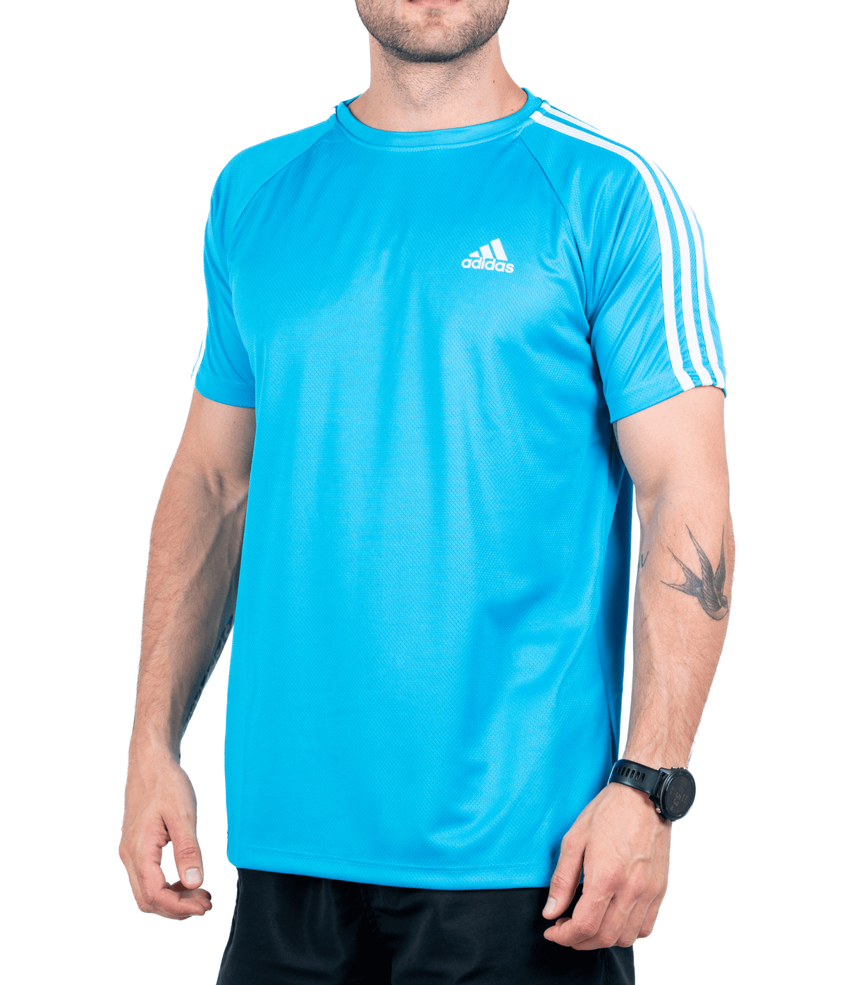 Camiseta Dry Fit Adidas III Listras Ombro