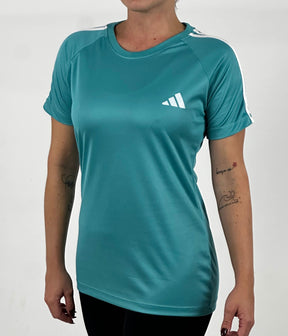 T-shirt Feminina Dry Fit Adidas III Listras Ombro