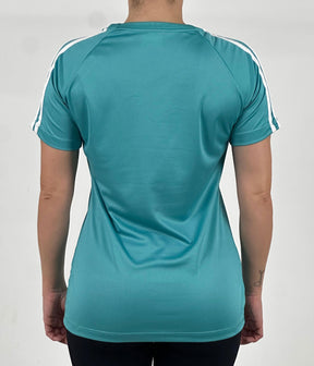 T-shirt Feminina Dry Fit Adidas III Listras Ombro