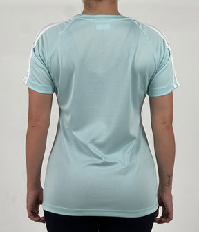 T-shirt Feminina Dry Fit Adidas III Listras Ombro