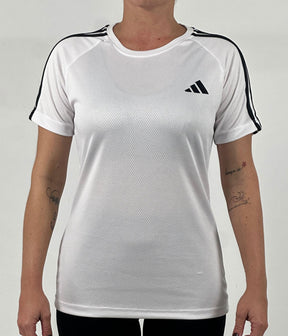 T-shirt Feminina Dry Fit Adidas III Listras Ombro