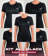 Kit ALL BLACK 5 T-shirt Feminina Dry (36,90/pçs)🔥