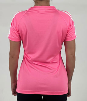 T-shirt Feminina Dry Fit Adidas III Listras Ombro